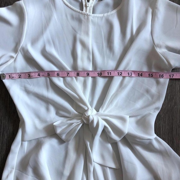 4/$25 Scrunch bow peplum blouse - Picture 3 of 4